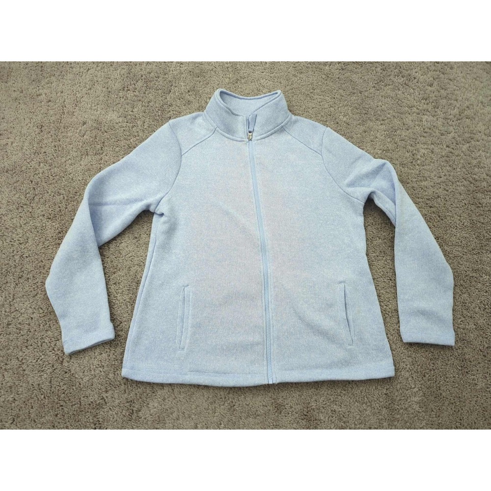Eddie Bauer Full Zip Jacket Womens Small Blue Long Sleeve Fleece Outdoor